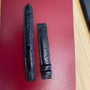 Cartier black alligator strap 12mm. Baignoire.